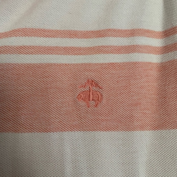 Brooks Brothers Pink and White Striped Polo Shirt size medium - Picture 2 of 5